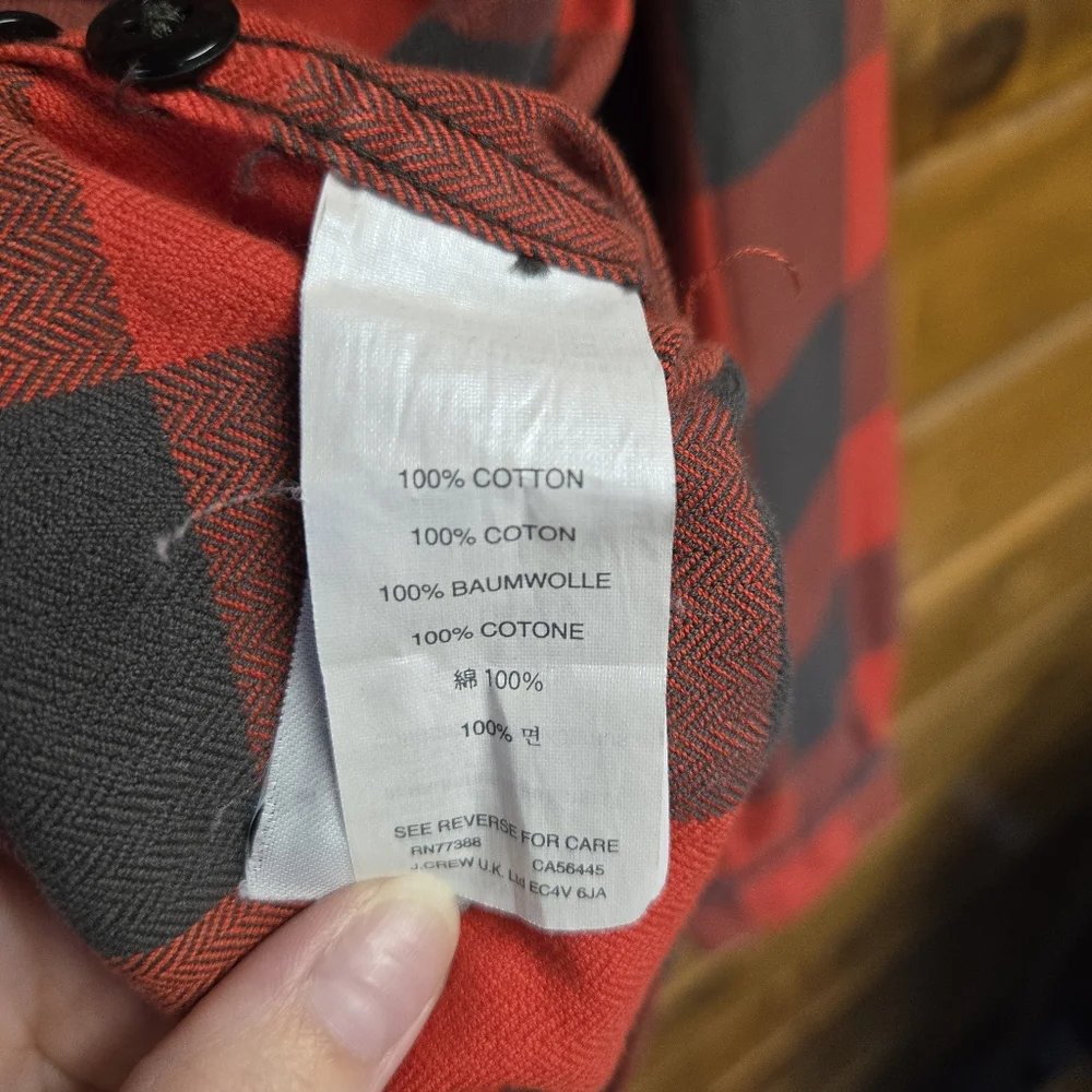 J. Crew Sportsmen's Outfitter Buffalo Plaid Herringbone Twill Button Up Size M - Picture 5 of 8